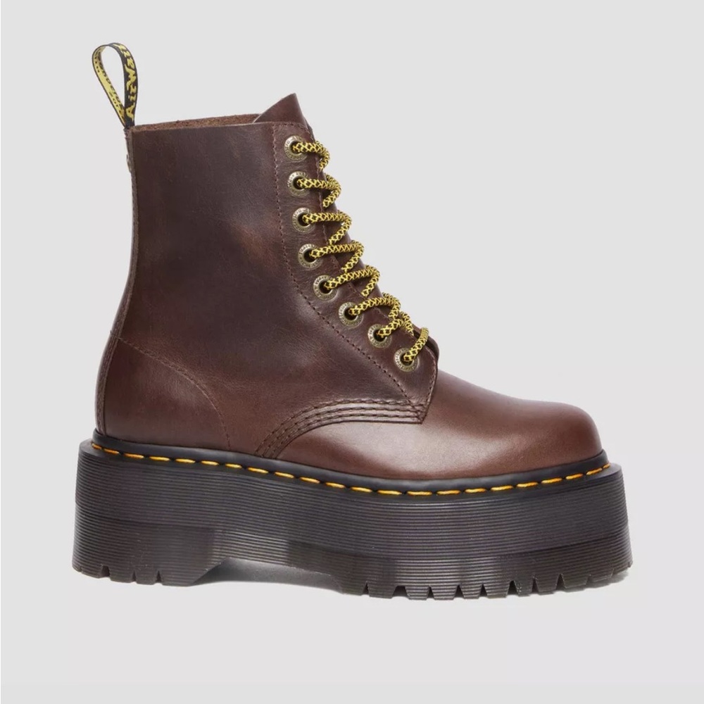 1460 PASCAL MAX PULL UP LEATHER PLATFORM BOOTS - Size 6 NWOB. NEVER WORN! - Picture 6 of 9